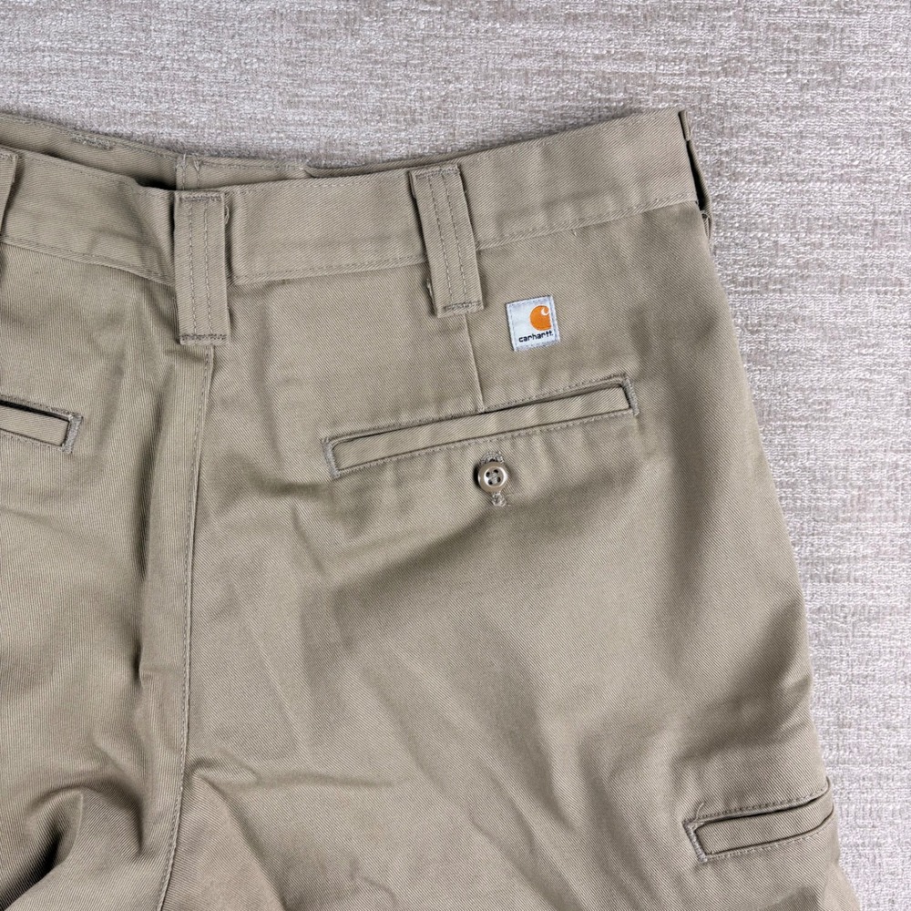 Carhartt B372 KHI Shorts Mens 32 Khaki Tan Twill Workwear Utility Casual